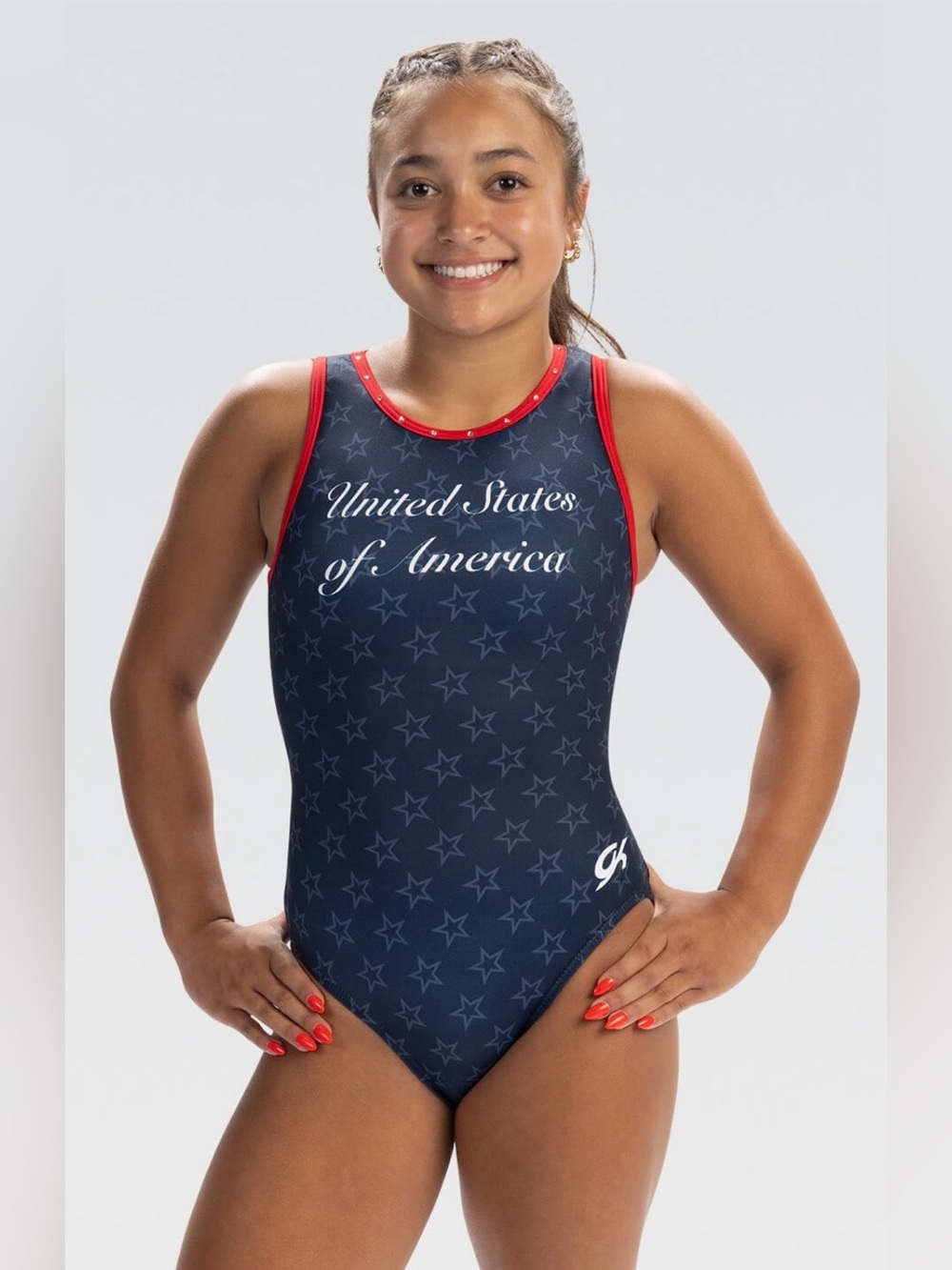 NEW United We Stand Replica Tank Gymnastics Training Leotard, Patriotic American